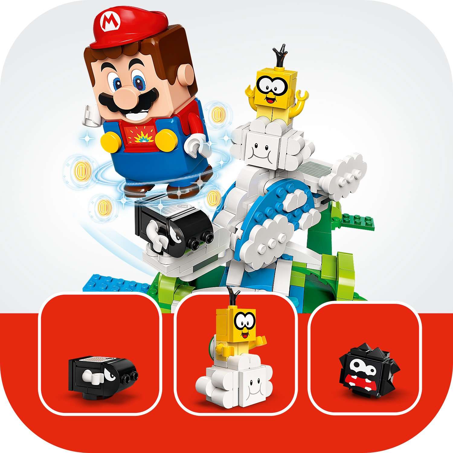 Конструктор LEGO Super Mario Небесный мир лакиту блочный - фото 9