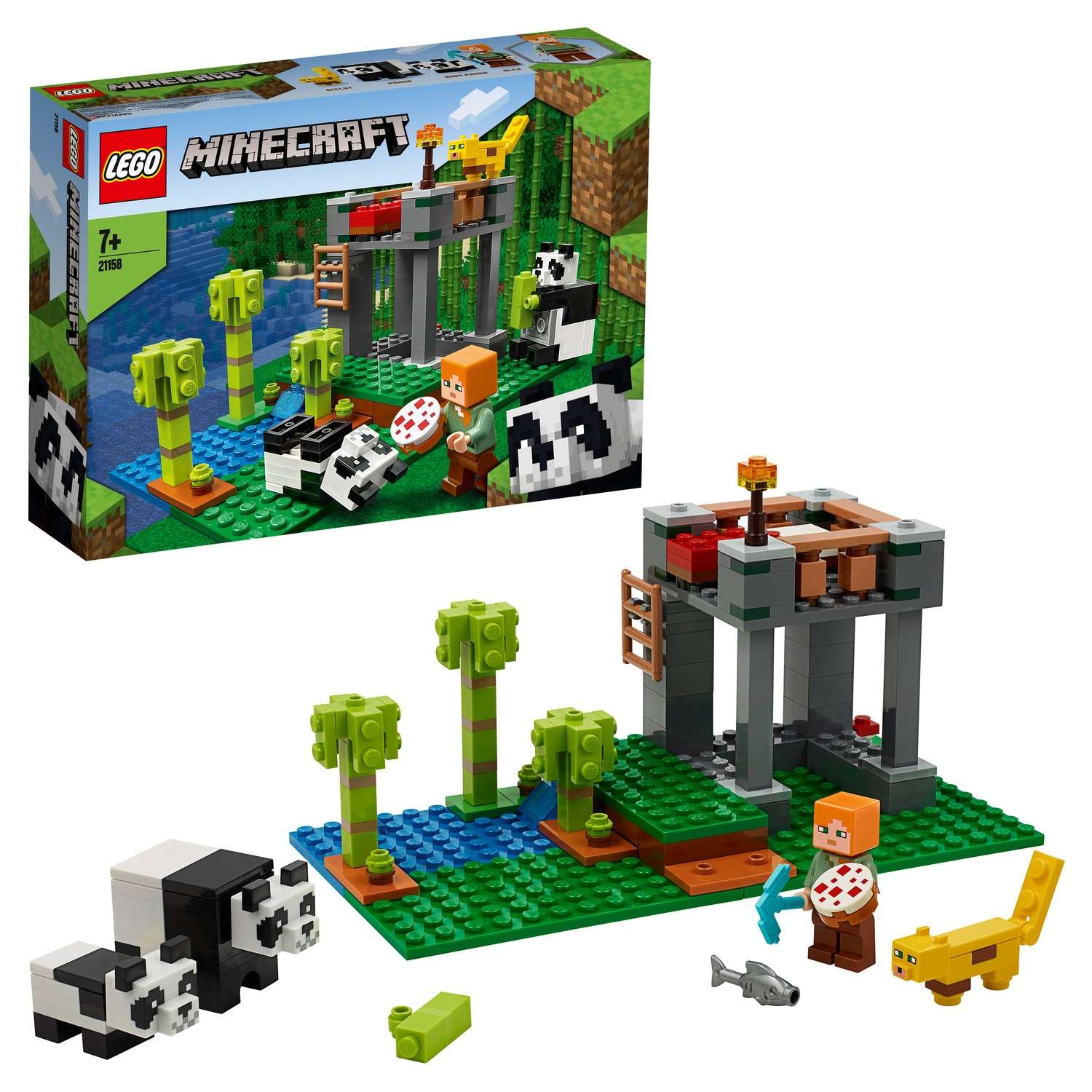 Конструктор LEGO Minecraft Питомник панд блочный - фото 1
