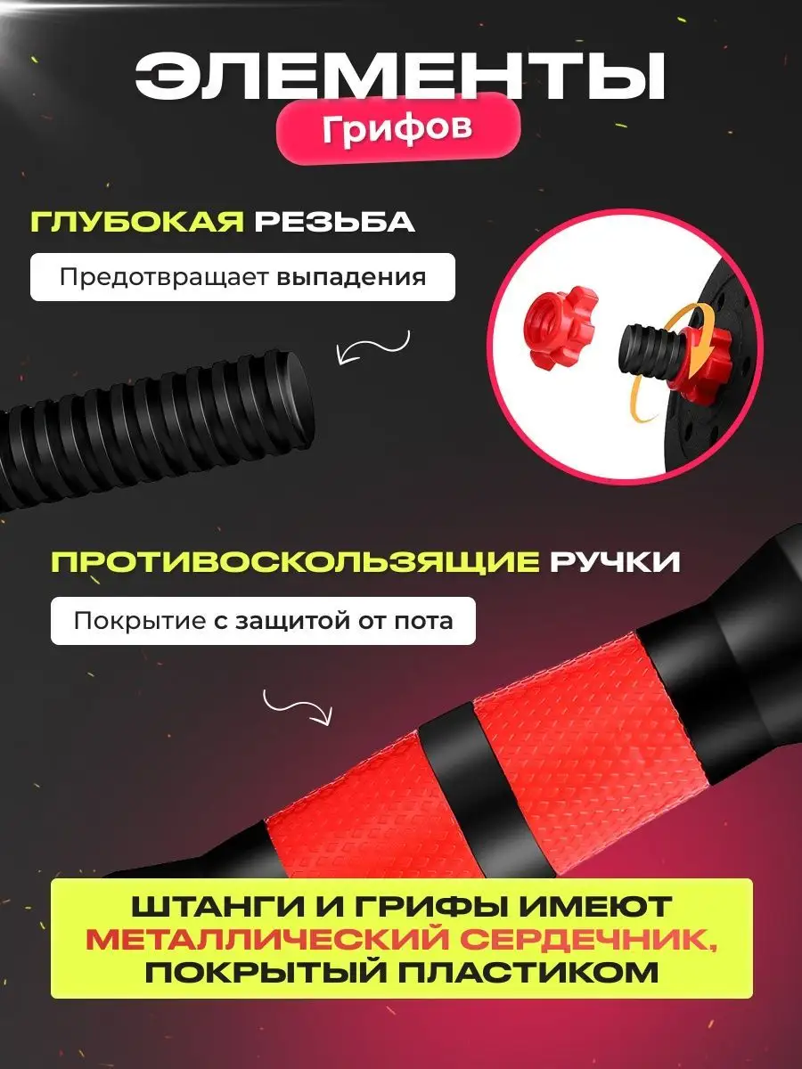 Гантели FitnessLive красные - фото 5
