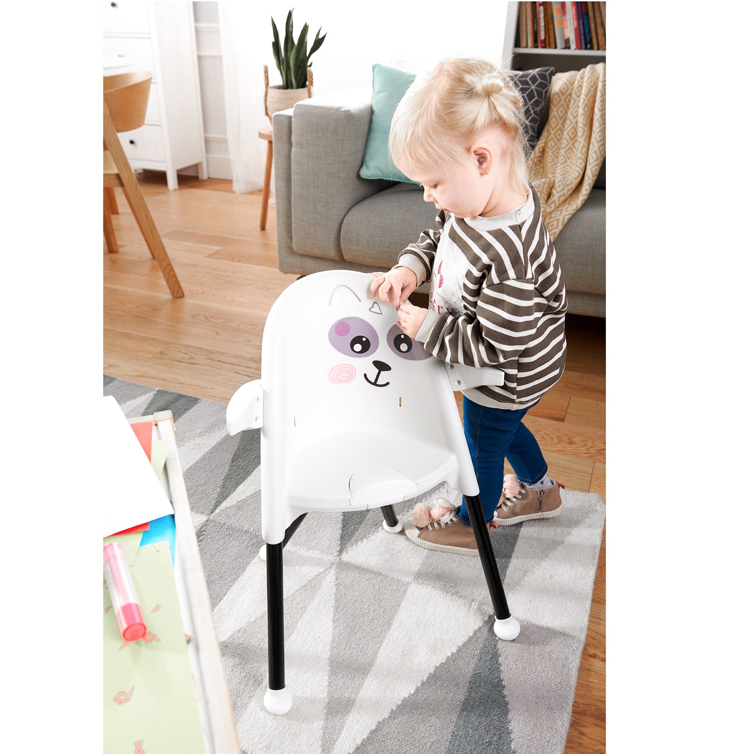 Стульчик для кормления Kinderkraft Pini Pink трансформер - фото 15