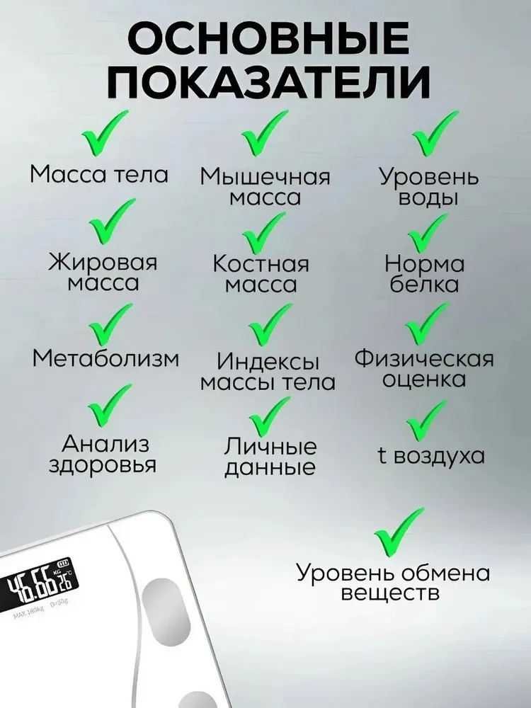 Весы напольные электронные CASTLELADY умные весы диагностические до 180 кг - фото 7
