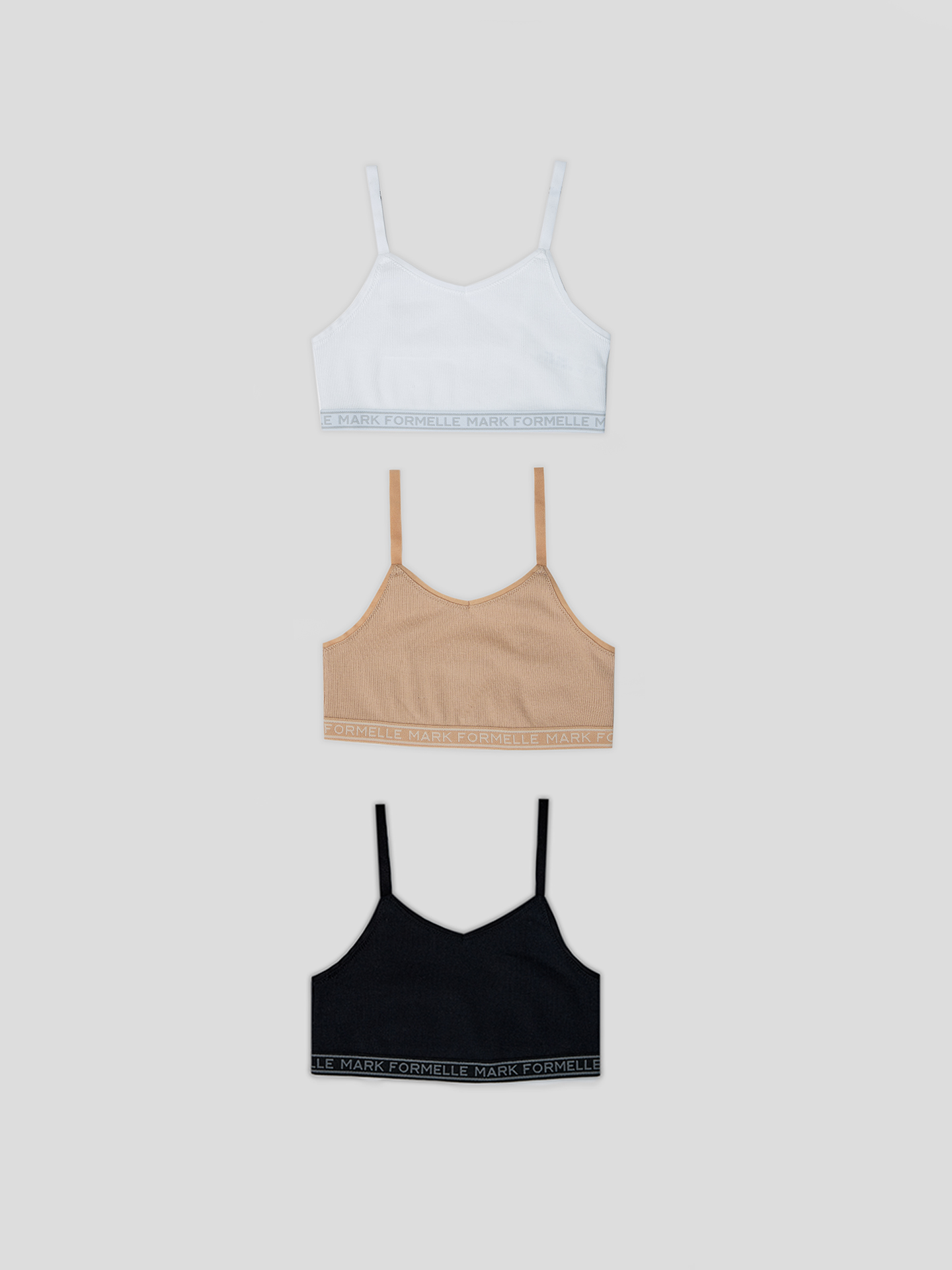 Топ-бюстье 3 шт Mark Formelle (Марк Формэль) 517708-3/белый + обжаренный миндаль + черный - фото 1