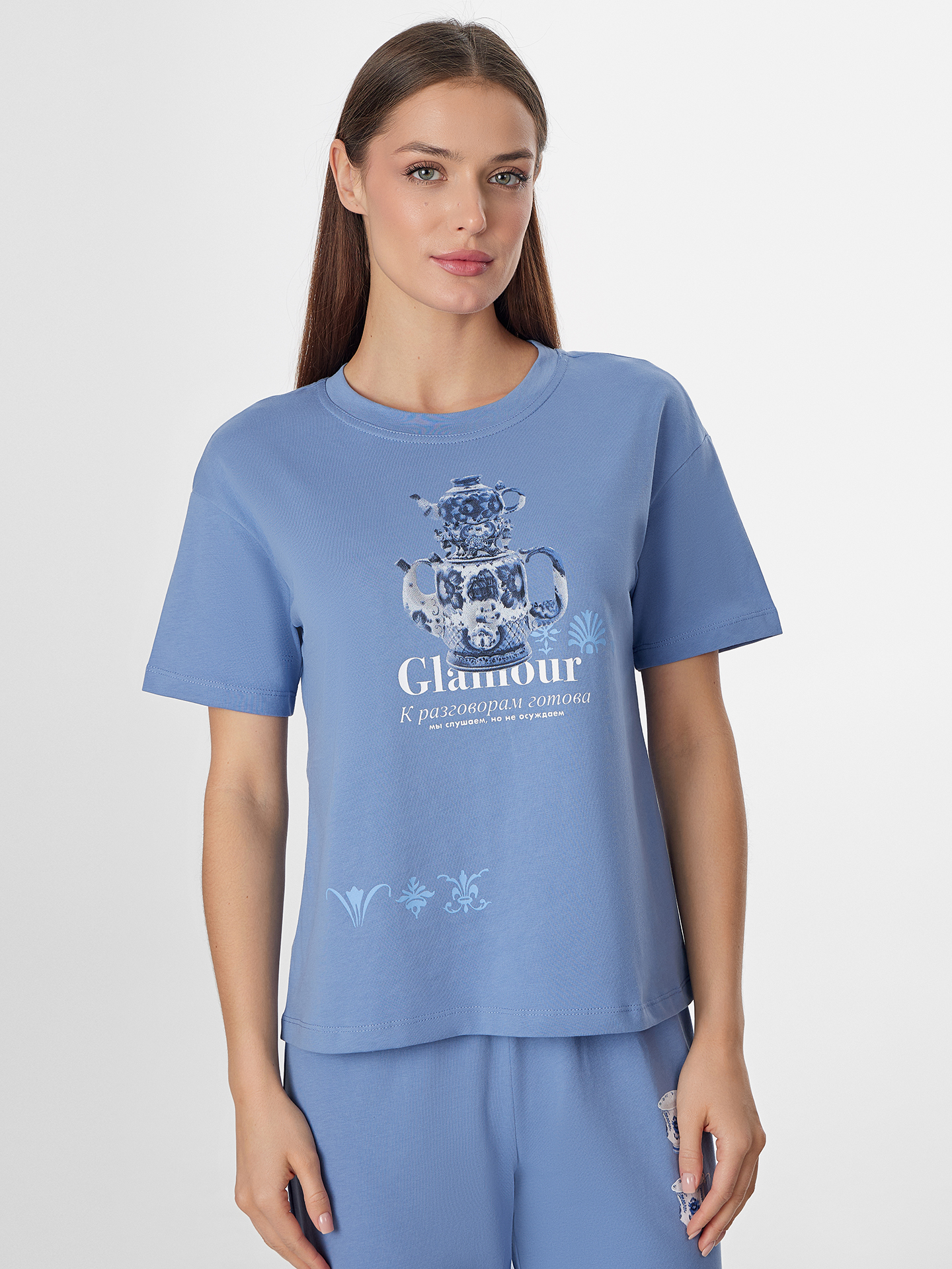 Пижама Mark Formelle (Марк Формэль) 592635/синий +печать1 - фото 3