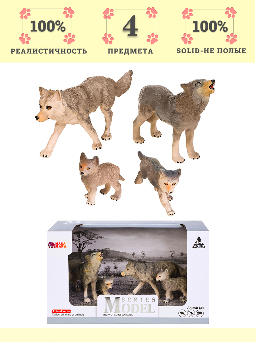 Игровой набор Masai Mara Семья серых волков - фото 15