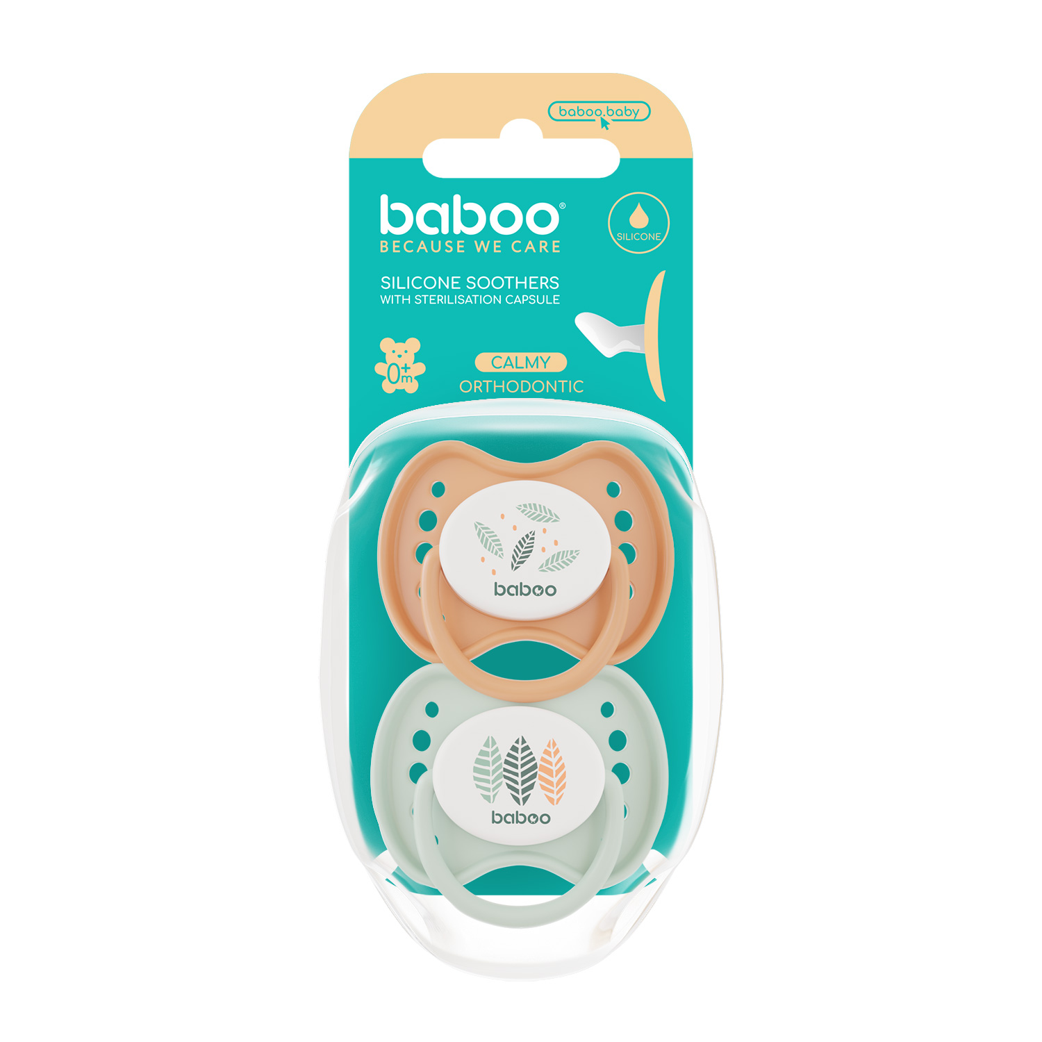 Пустышка BABOO силикон ортодонтическая от 0 мес. 2 шт. - фото 4