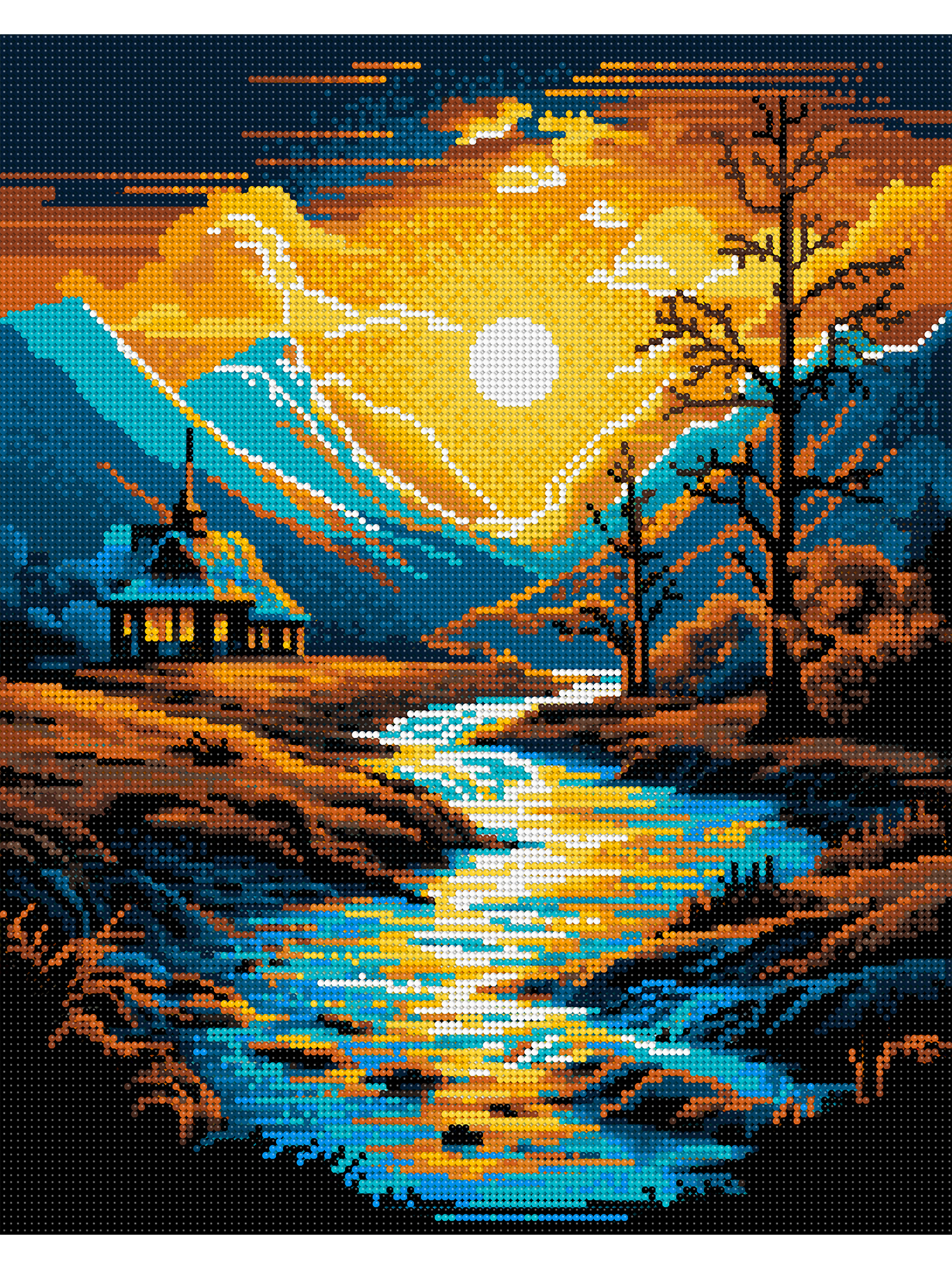 Алмазная мозаика Art on Canvas Закат в горах в ассортименте - фото 2