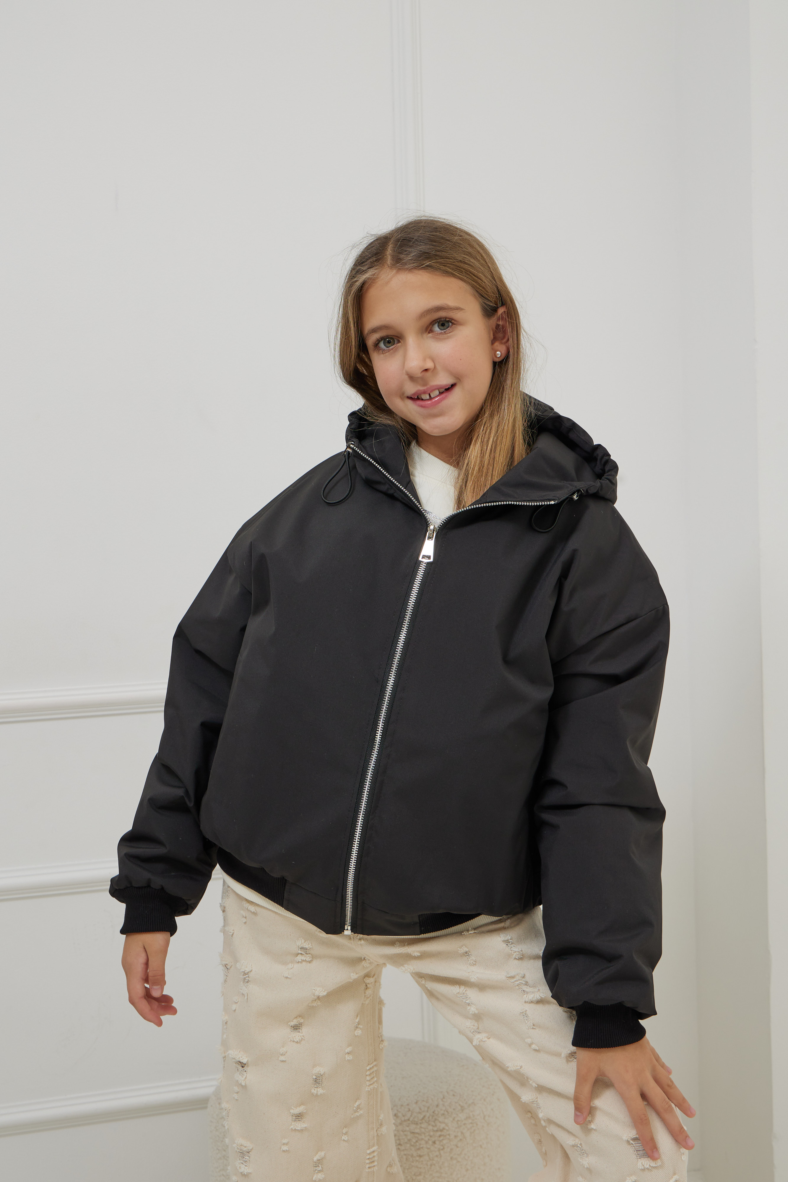 Куртка MIRANAM БомберДетскДевочкиF55Черн - фото 3