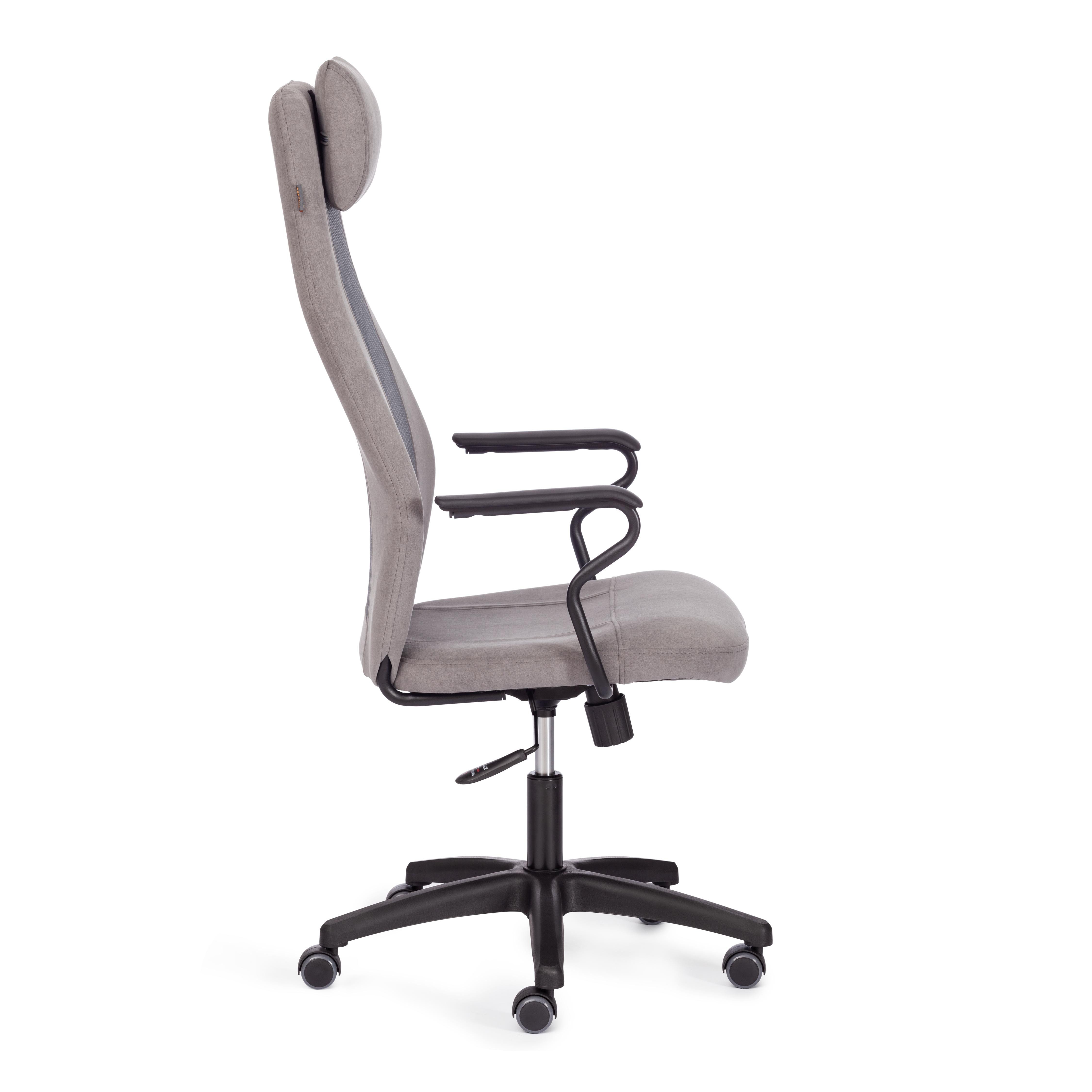 Компьютерное кресло TETCHAIR флок ткань серый - фото 8