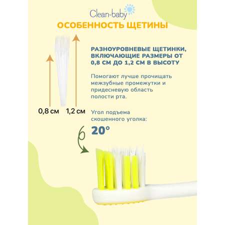 Зубная паста, зубная щетка Clean-baby с фтором Клубника