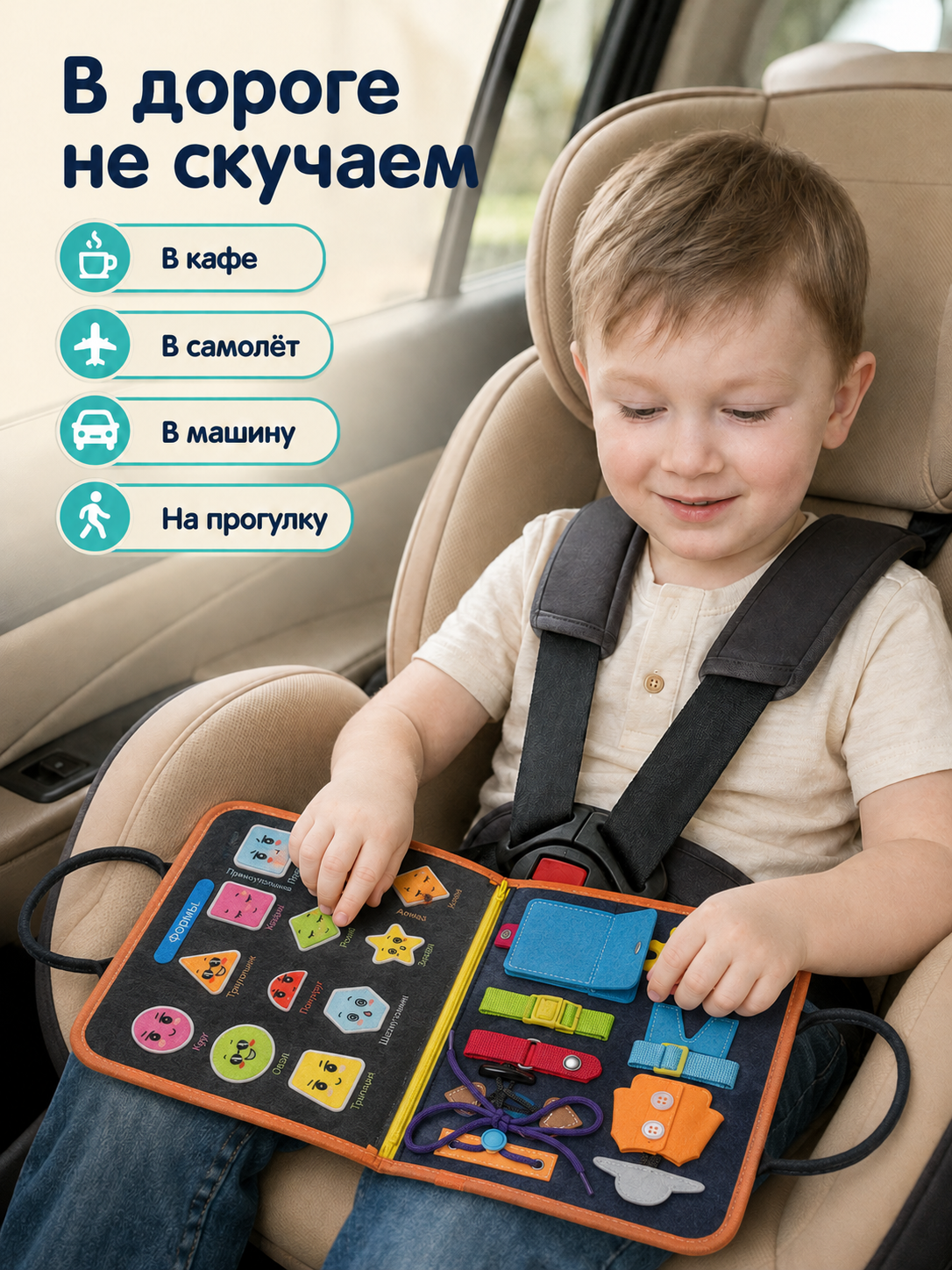 Игрушка Мишины игрушки бизиборд Синий 8 страниц - фото 10