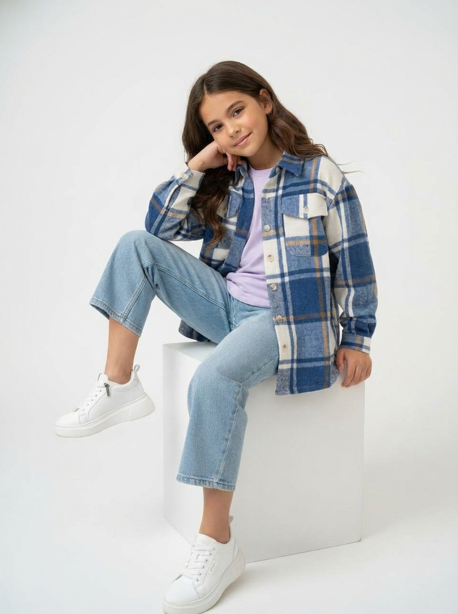 Рубашка ELLIE by Rina Kutz Р-0123/синий в клетку - фото 1