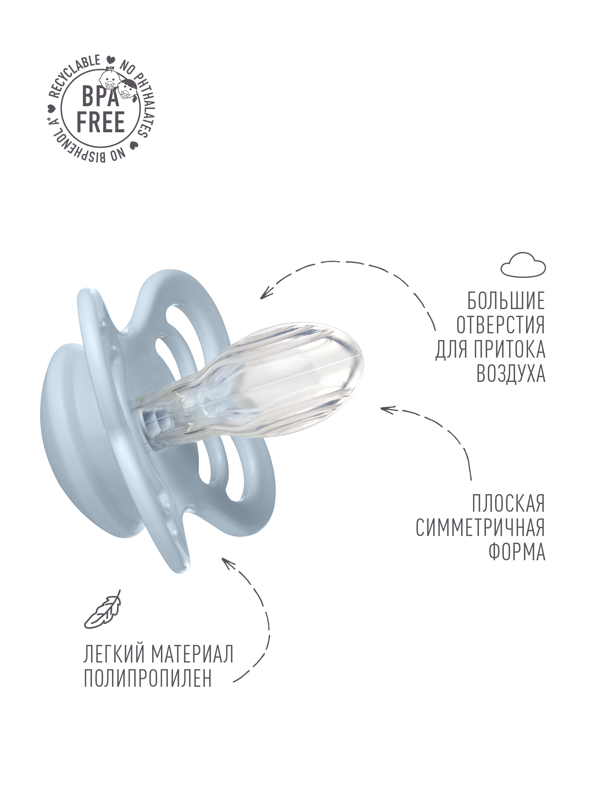 Пустышка BIBS силикон анатомическая от 6 мес. 1 шт. - фото 3