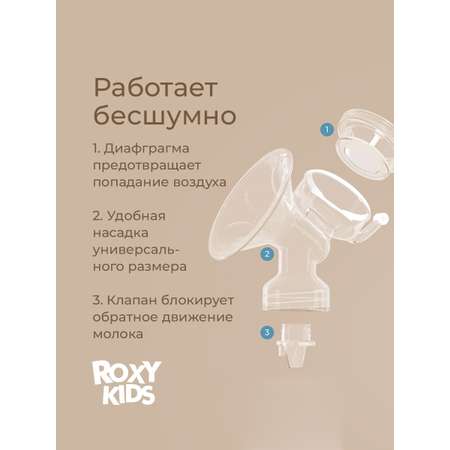 Молокоотсос ROXY-KIDS ручной механический с бутылочкой и соской цвет слоновая кость