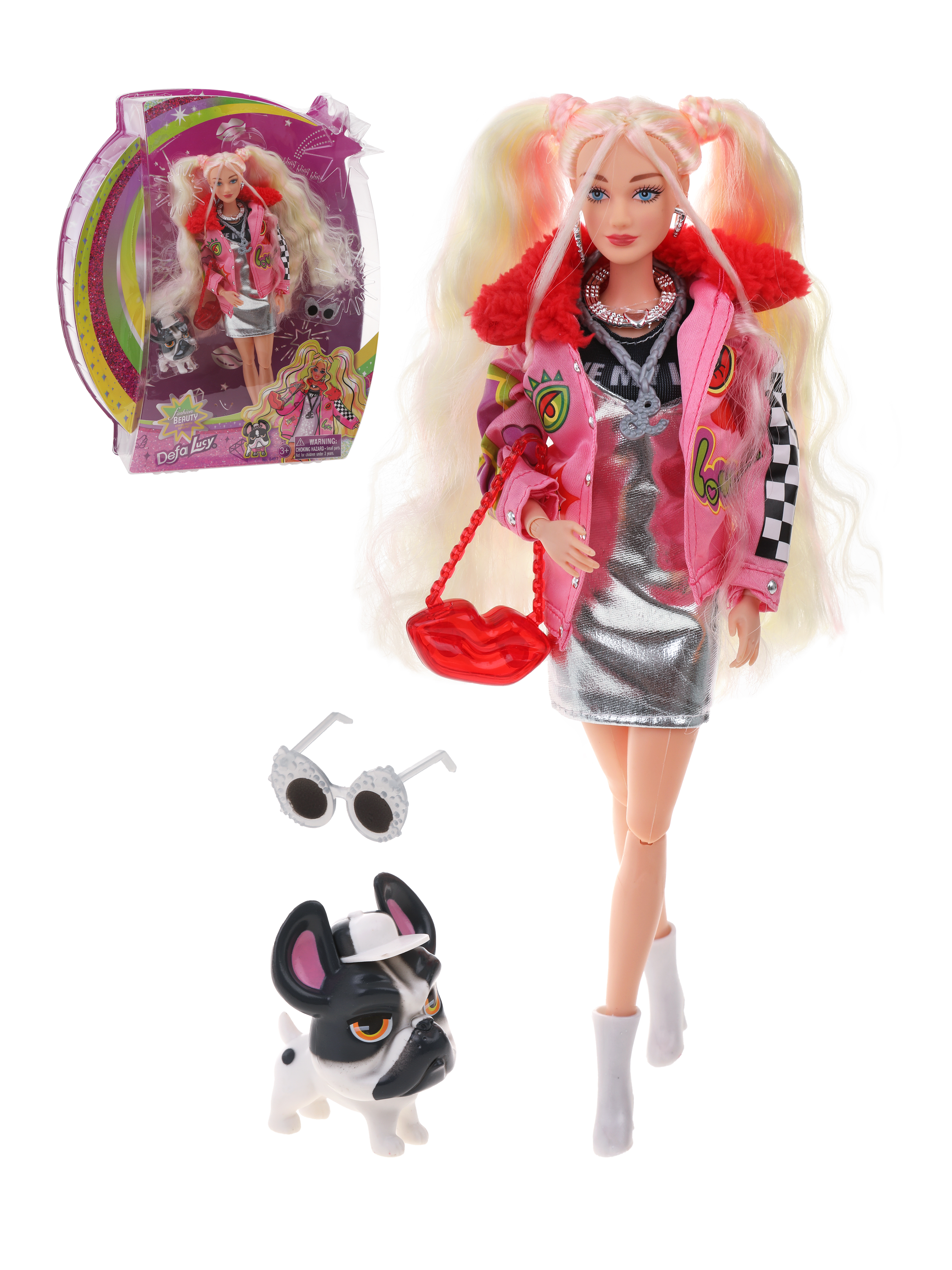 Кукла модельная Defa Lucy Модница с собачкой высота 29 см 803488 - фото 4