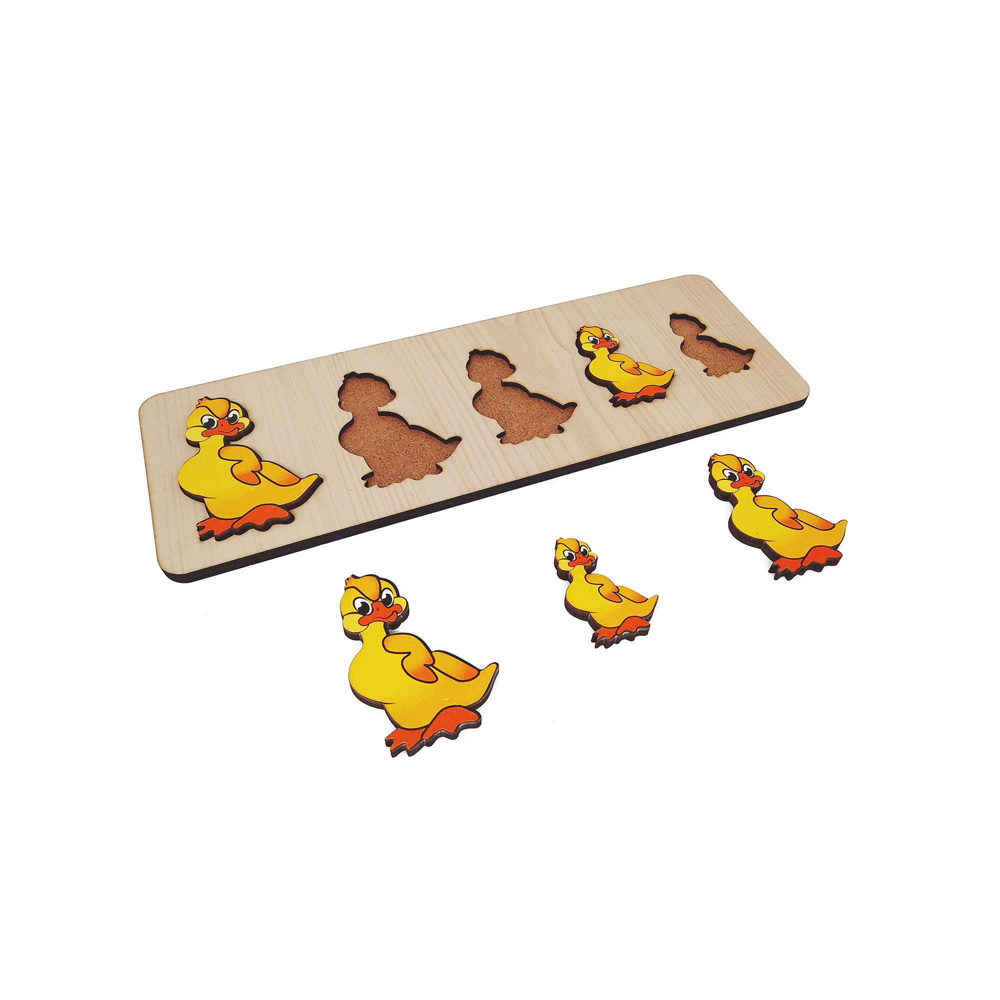 Игрушка Нескучные игры рамка-вкладыш Монтессори Утята - фото 4