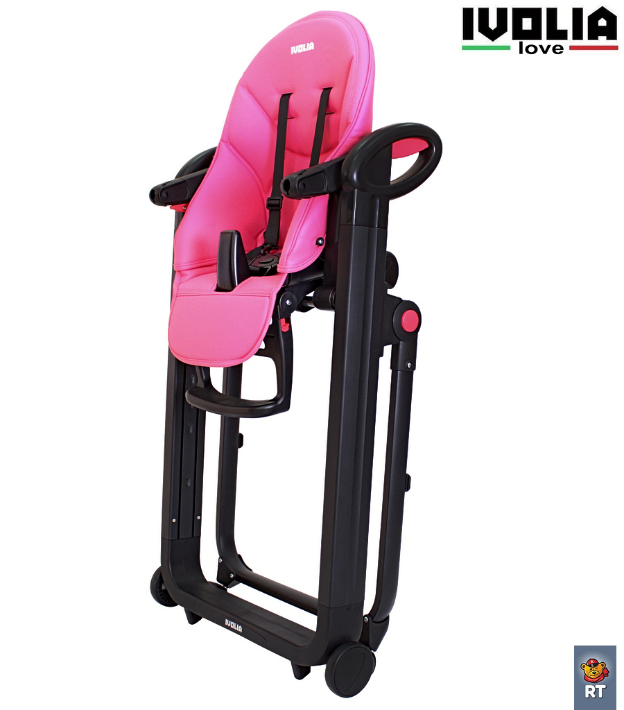 Стульчик для кормления Ivolia LOVE 02 4 колеса pink трансформер - фото 11