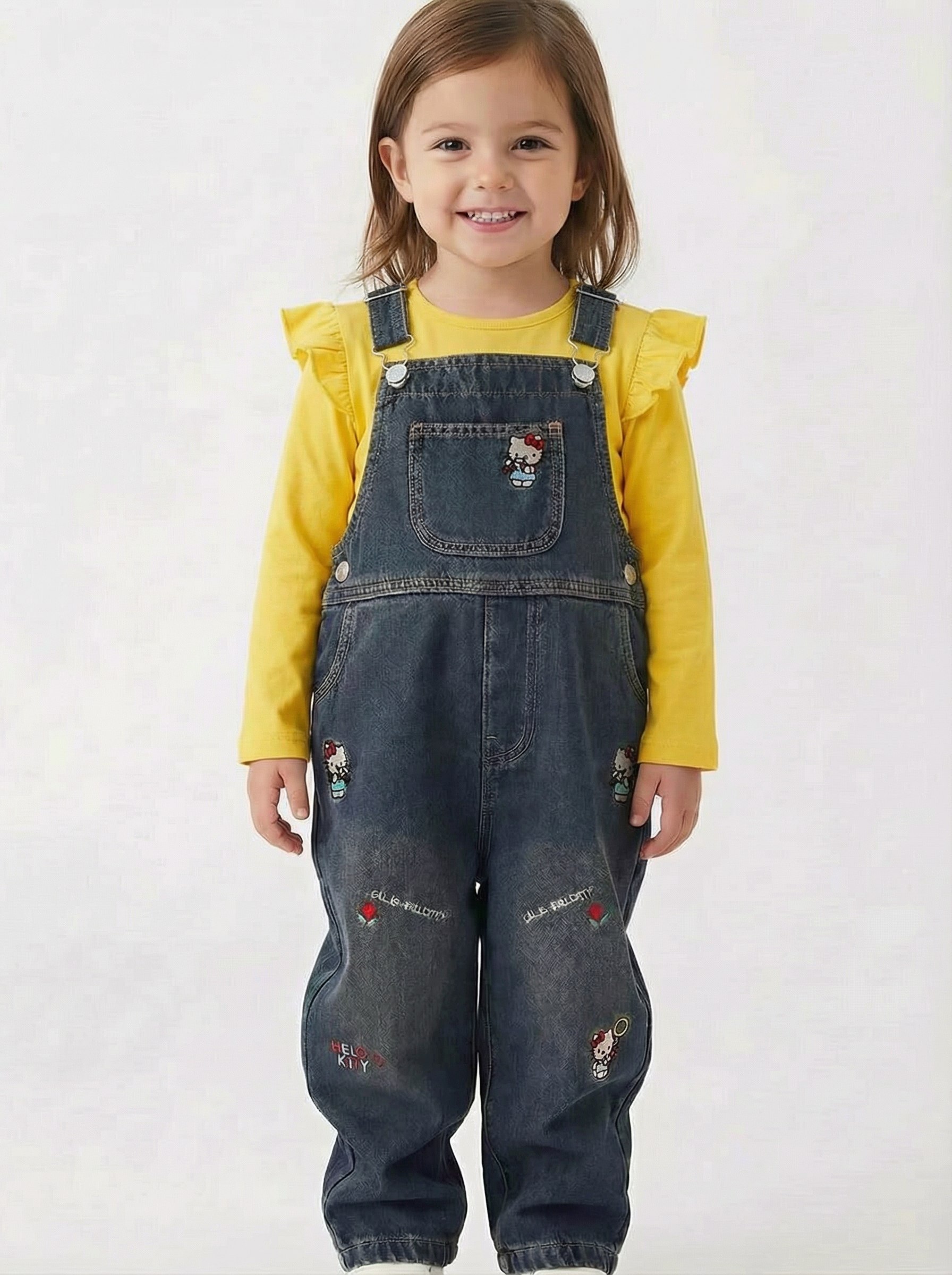 Полукомбинезон iUkoworld Джинсовый полукомбинезон детский утепленный - фото 5