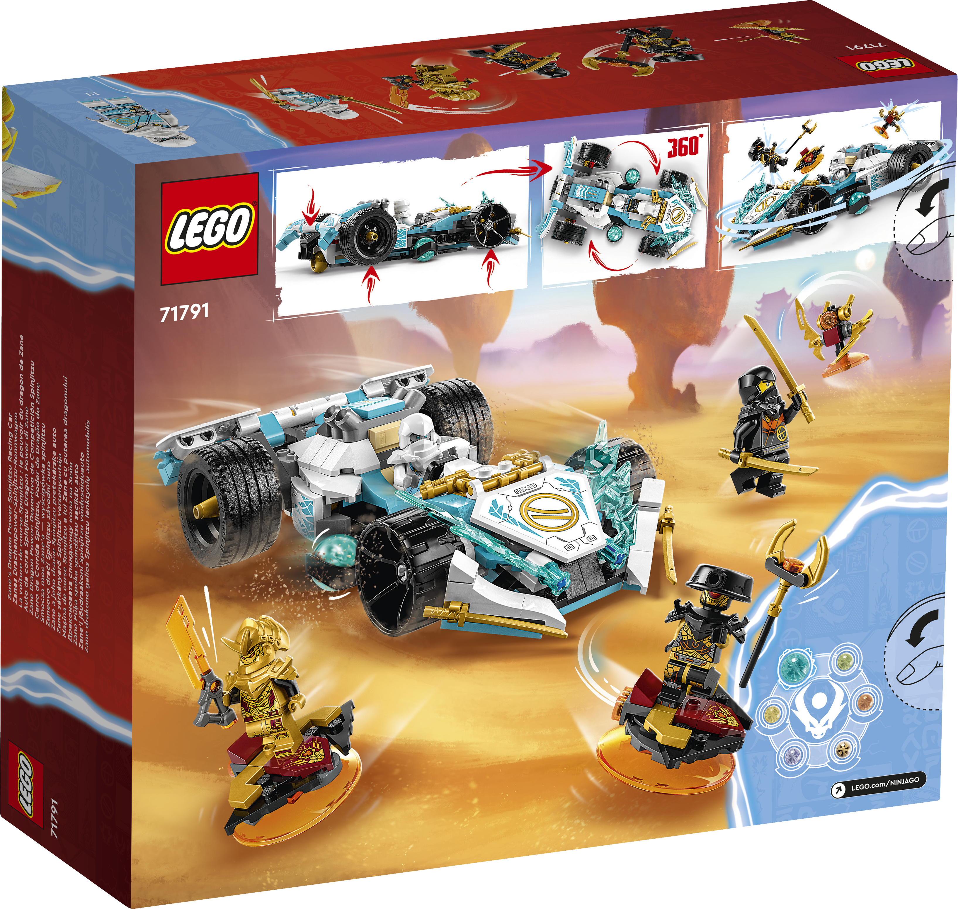Конструктор LEGO NINJAGO Zanes Dragon Spinjitzu Car 307 дет. - фото 9