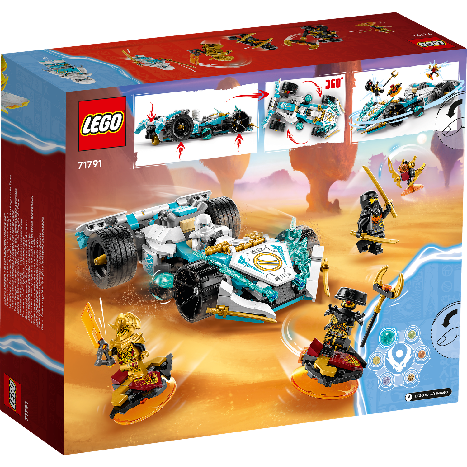 Конструктор LEGO NINJAGO Zanes Dragon Spinjitzu Car 307 дет. - фото 9