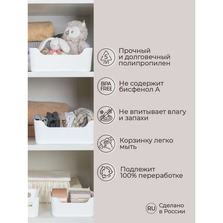 Корзинка универсальная Econova SCANDI 1.2л белая