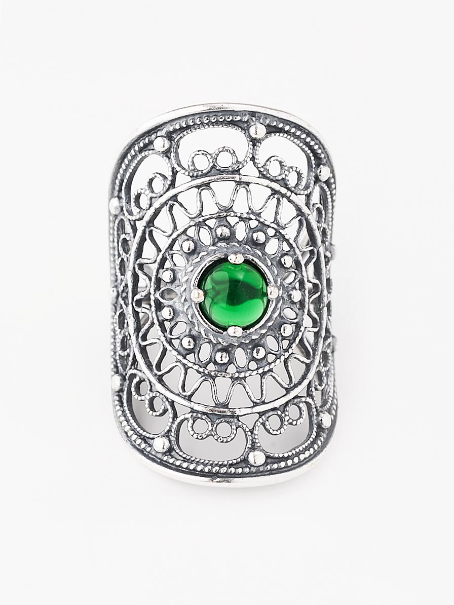 Кольцо Shine and Beauty 80673-316-к-изумруд - фото 1