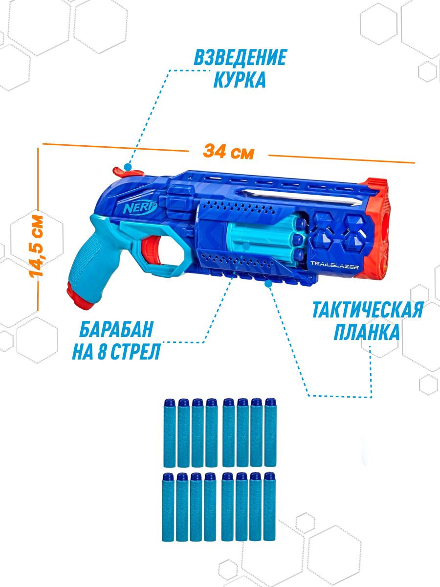Бластер Hasbro Elite Nerf F5029 Trailblazer RD-8 - фото 3