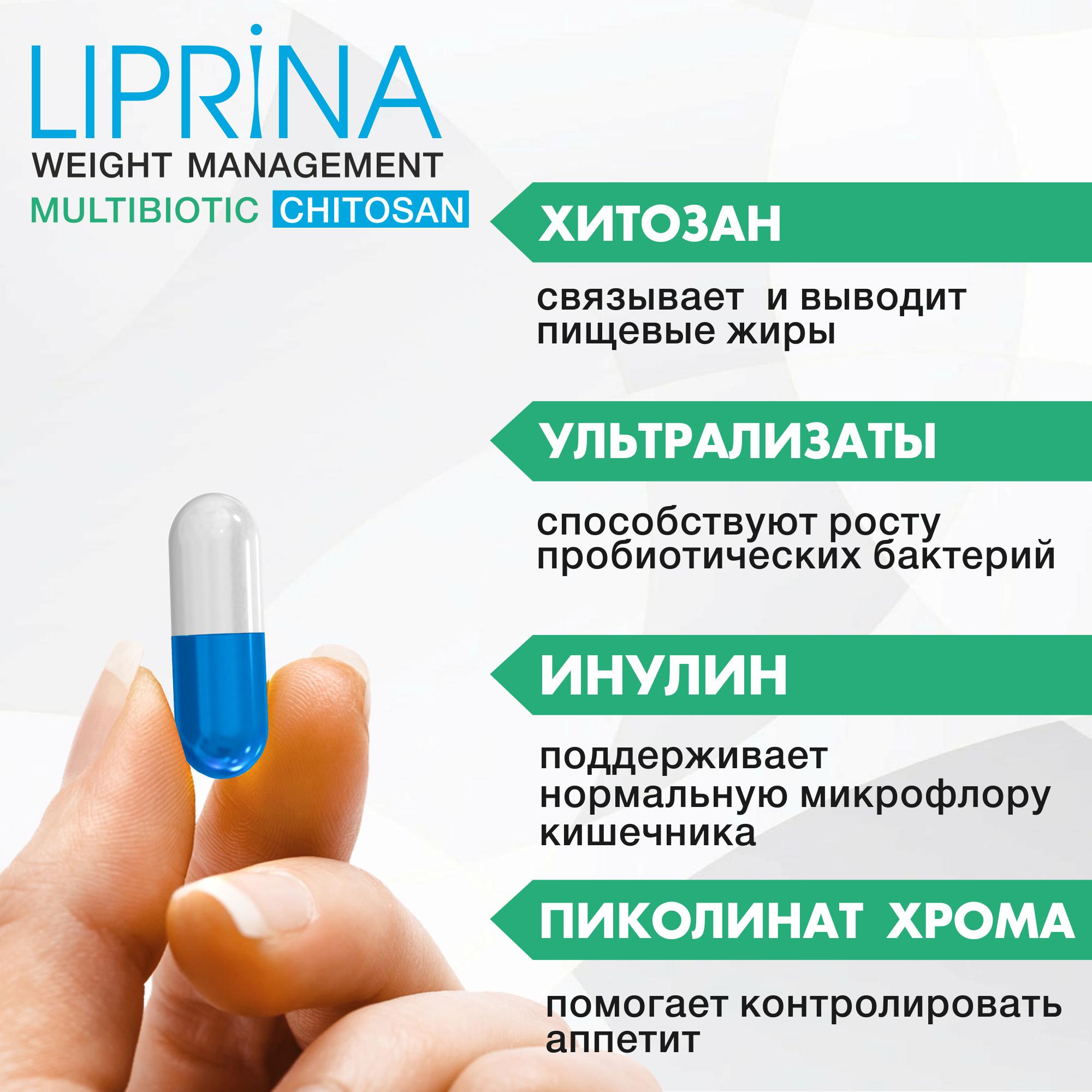 Жиросжигатель Липрина Управление весом Хитозан Мультибиотик Детокс - фото 5