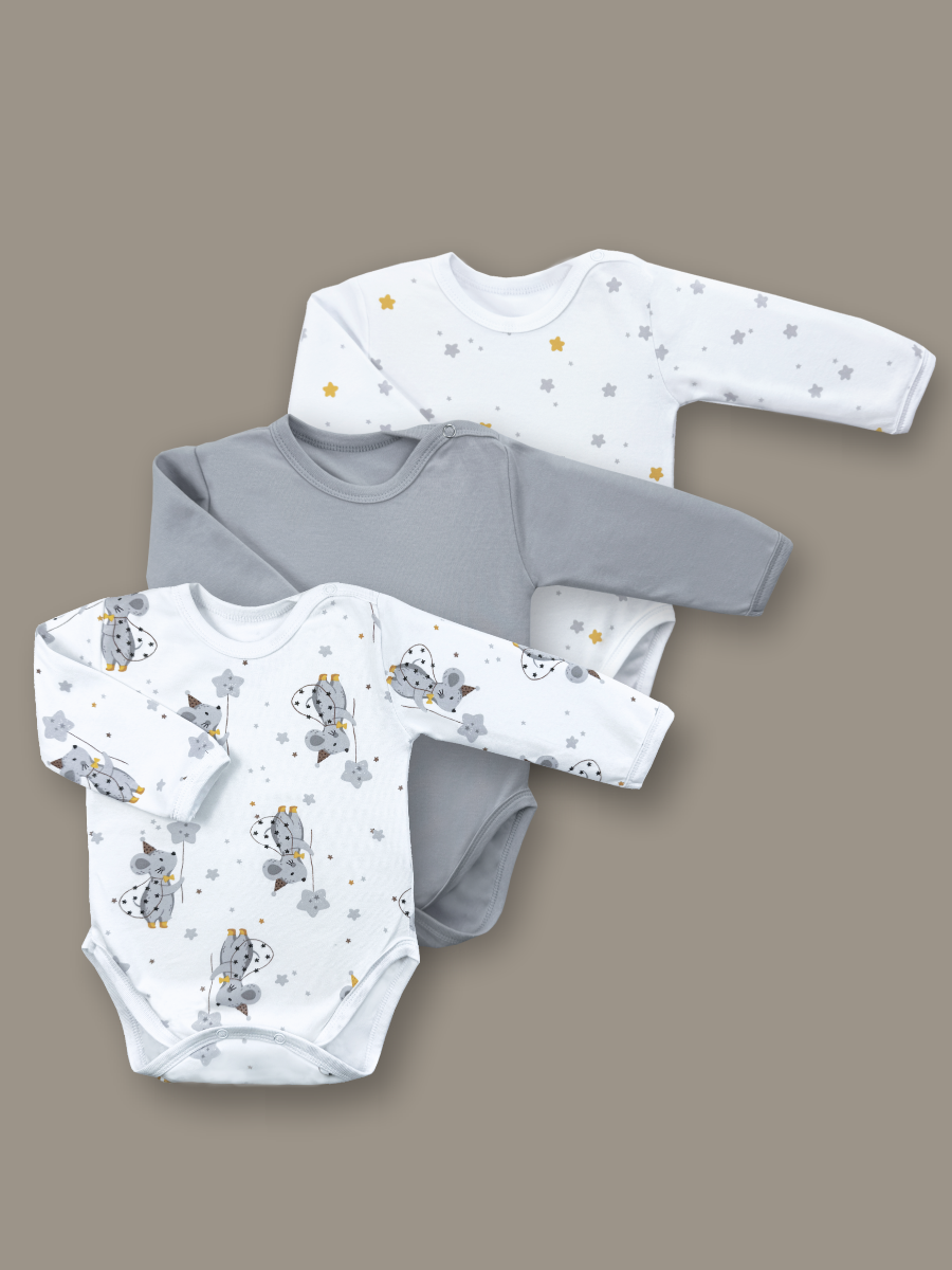 Боди 3 шт ШВЕЙНЫЕ ИСТОРИИ бодимыши - фото 1