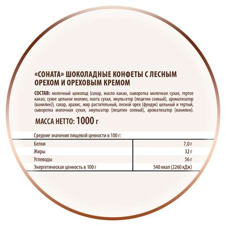 Конфеты Победа вкуса шоколадные Соната 1000 г