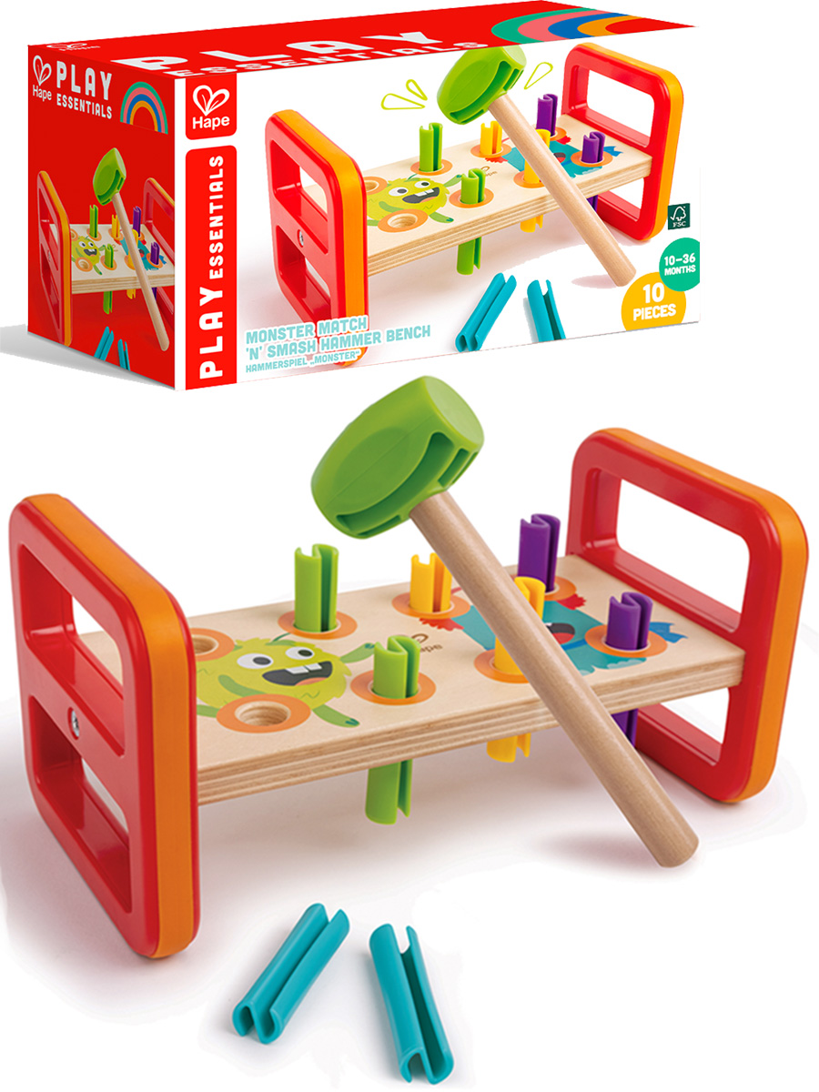 Игрушка Hape стучалка Веселые монстрики - фото 1