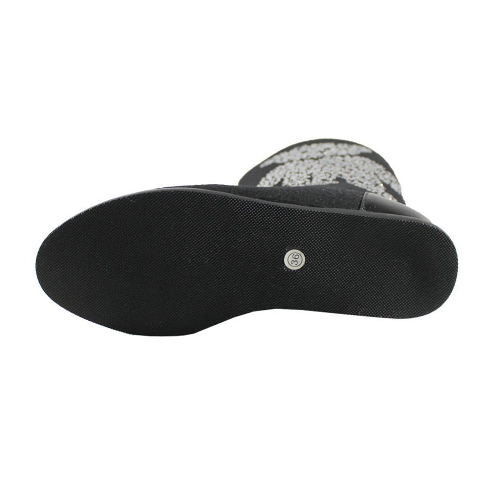 Валенки Europen N192A-99B-SV/стразы EUROPEN Сапоги войлочные для девочки,черный - фото 4