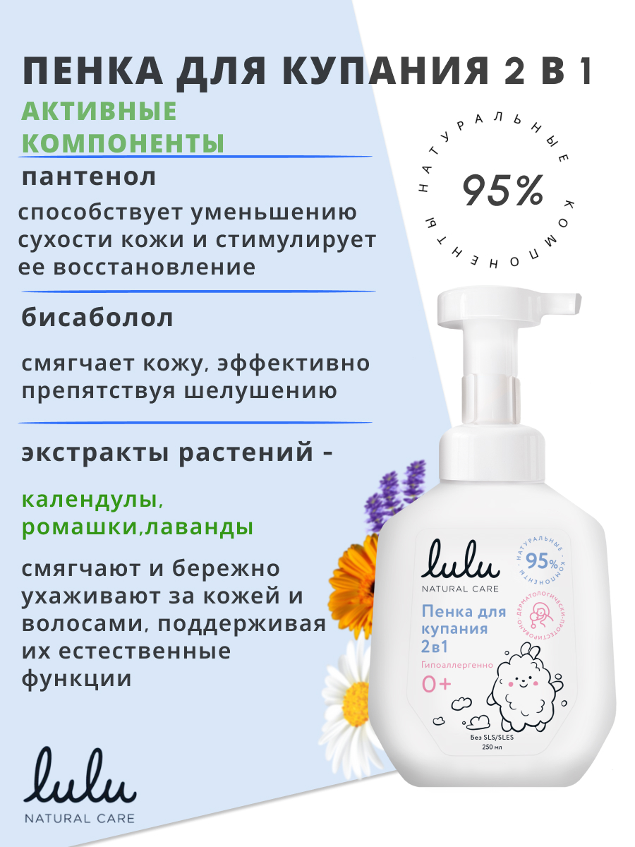 Набор LULU для купания новорожденных 2шт пена для ванн, гель - фото 2