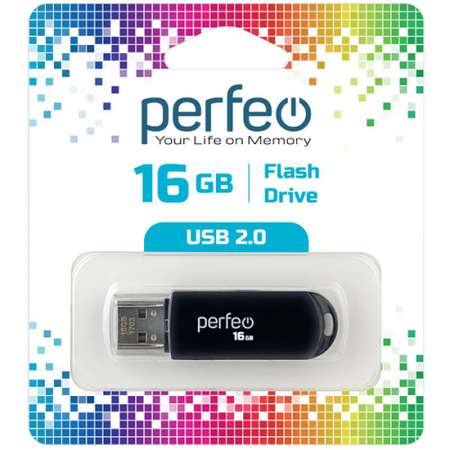 Флешка Perfeo С03 16 Гб черная