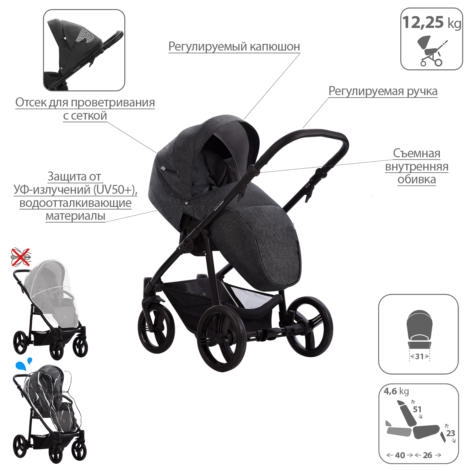 Коляска 2в1 Bebetto Explorer Air Lux - фото 5