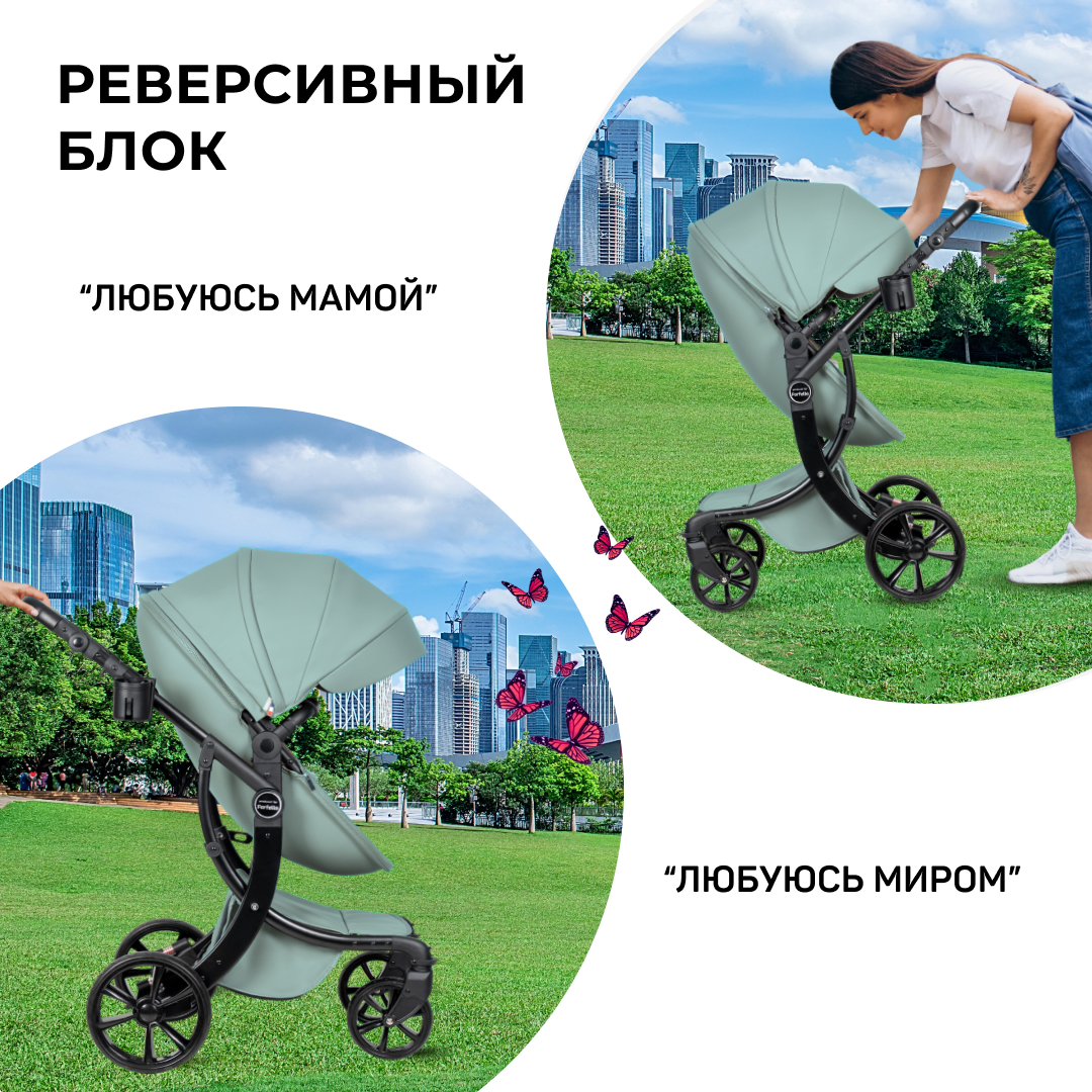 Коляска трансформер Aimile Pro голубой - фото 4