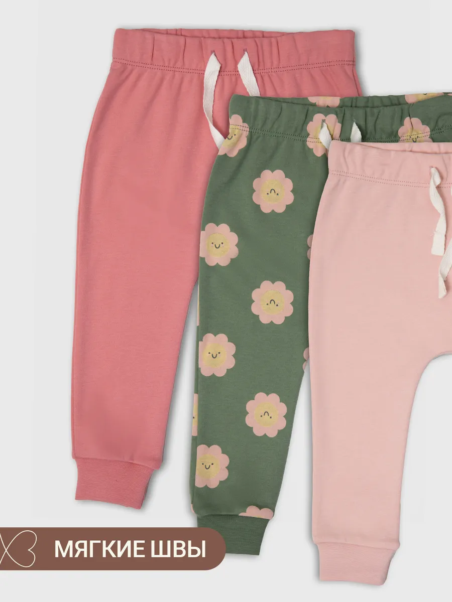 Брюки 3 шт Mark Formelle (Марк Формэль) 85113-3/св.розовый +розовый +цветы на зелени - фото 10