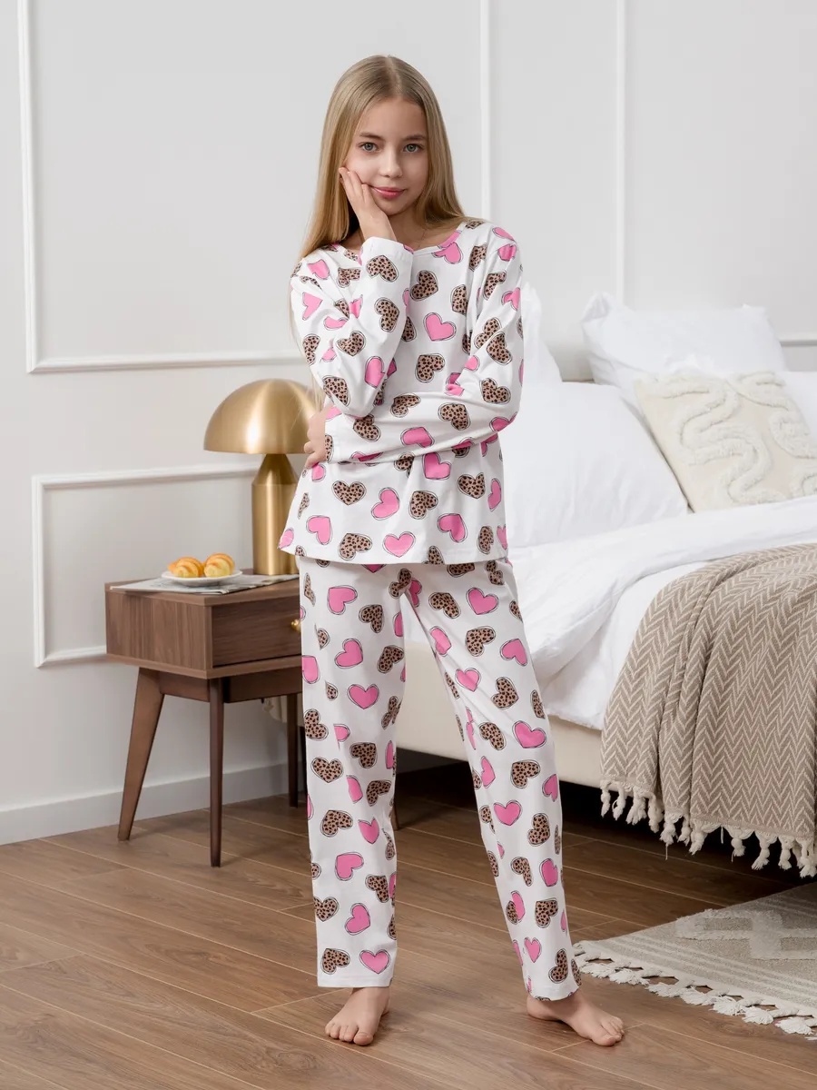 Пижама NATIVIA ПДТ/сердечкилеопардрозовые - фото 1