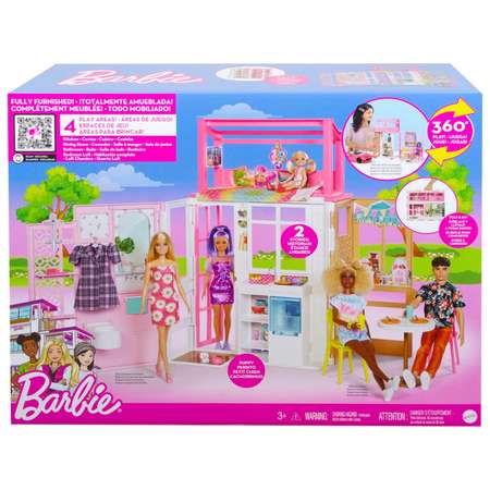 Домик для кукол Barbie 32 см с мебелью
