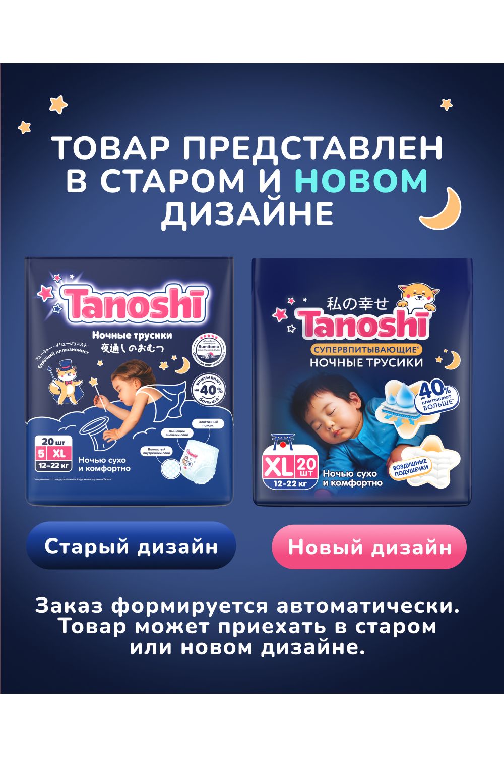 Трусики Tanoshi ночные XL (12-22 кг) 20 шт. - фото 2