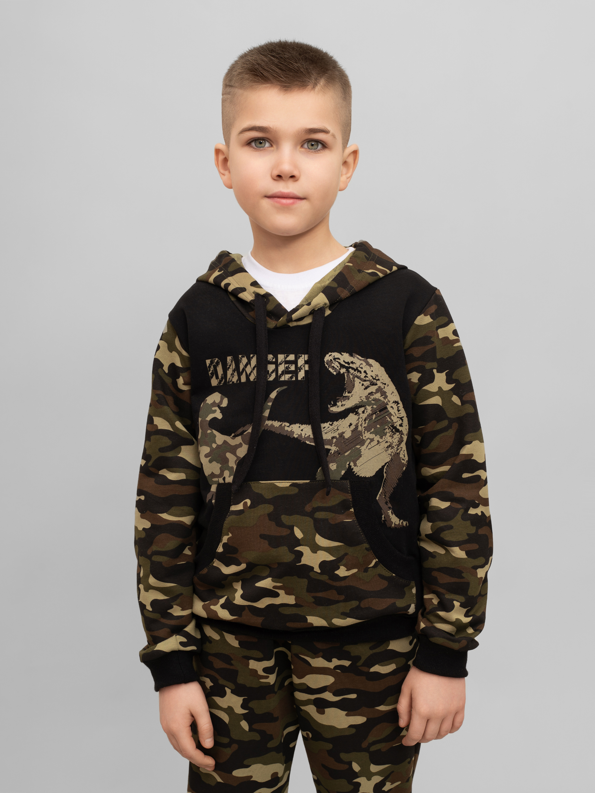 Худи и брюки Утенок 747 хаки черный дино - фото 7