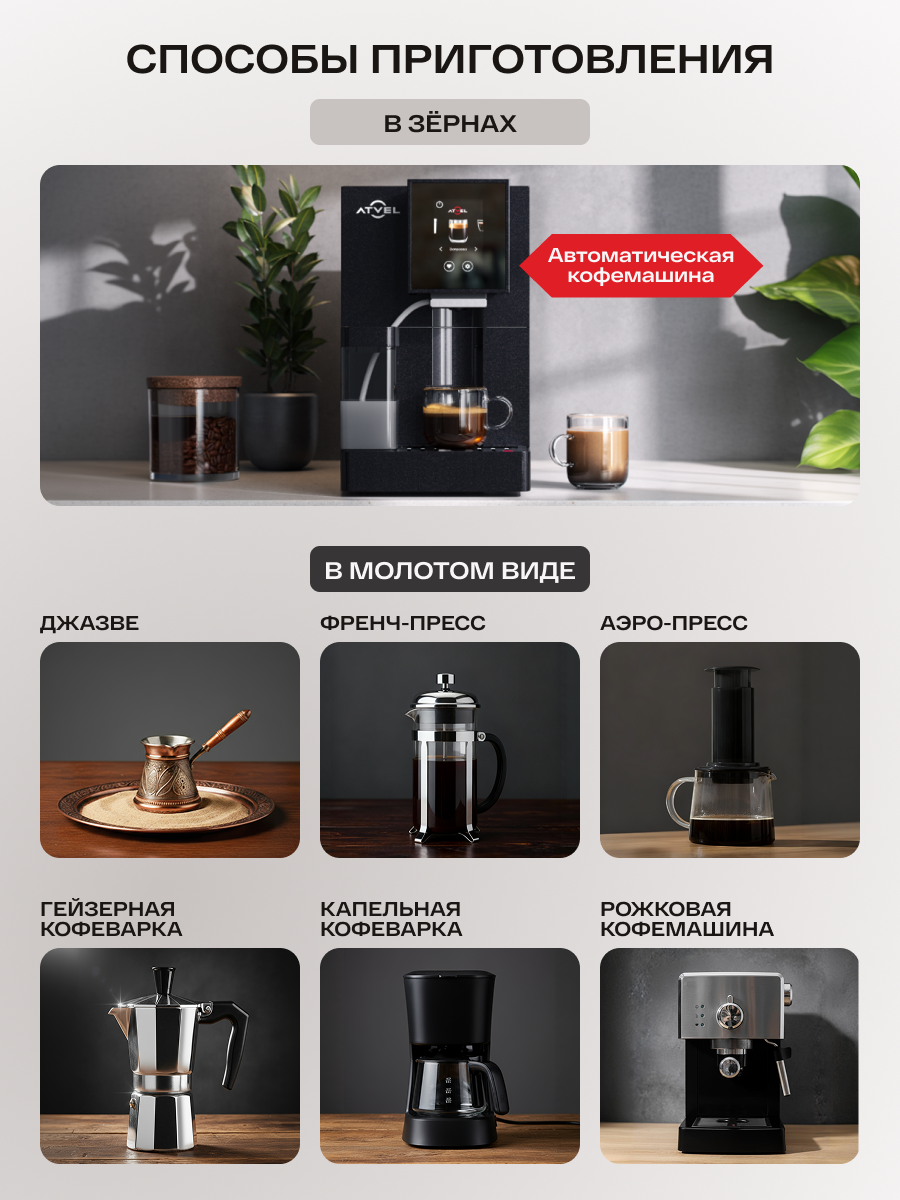 Кофе в зернах Atvel Super Crema Coffee 1000 AC41SC-1 - фото 3