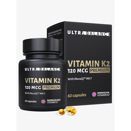 Витамин моно К2 МК-7 комплекс UltraBalance Vitamin mono k2 mk7 120 mcg Premium 60 капсул
