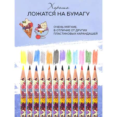 Карандаши цветные Lorex Stationery 12 шт.