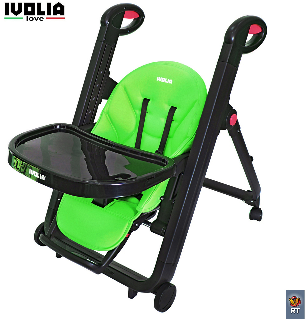 Стульчик для кормления Ivolia LOVE 02 4 колеса green трансформер - фото 6