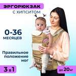 Хипсит 3 в 1 Solmax эргорюкзак-слинг и кенгуру переноска для новорожденных бежевый