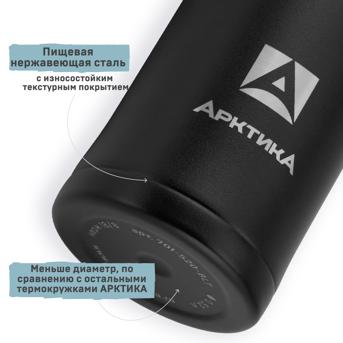 Термокружка Арктика для чая 420мл 701-420 черная - фото 7