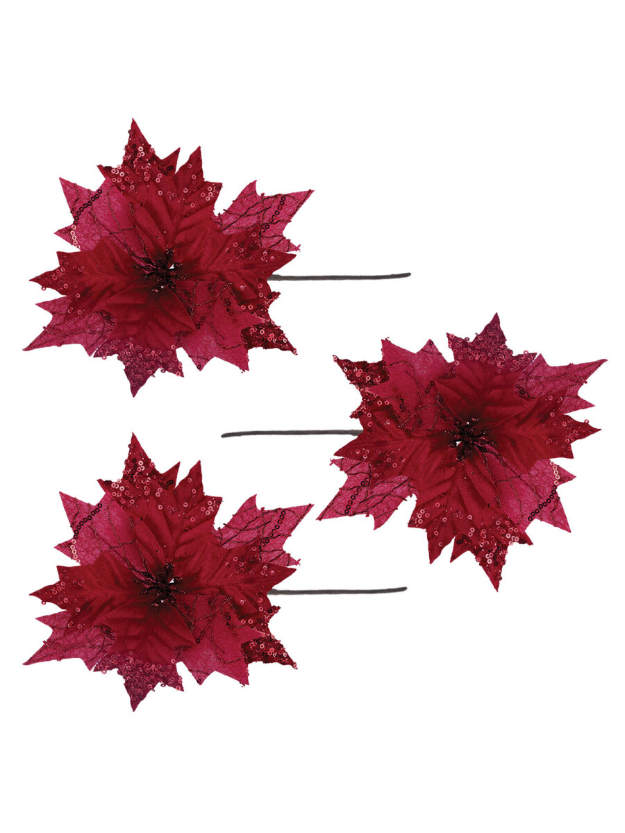 Елочные игрушки Золотая сказка Цветок набор 3 штуки - фото 8