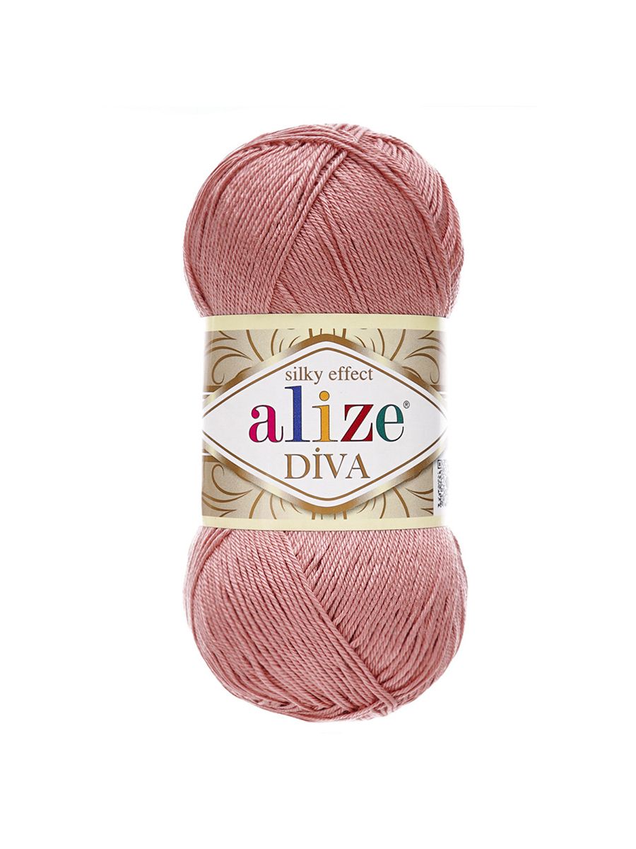 Пряжа Alize для вязания универсальная легкая Diva микрофибра 100г 350м 5 шт 354 сухая роза - фото 4