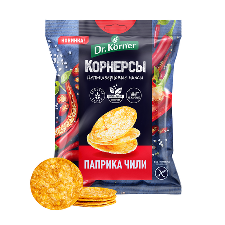 Чипсы DrKorner кукурузно-рисовые с паприкой и чили 14 шт. по 50 гр.
