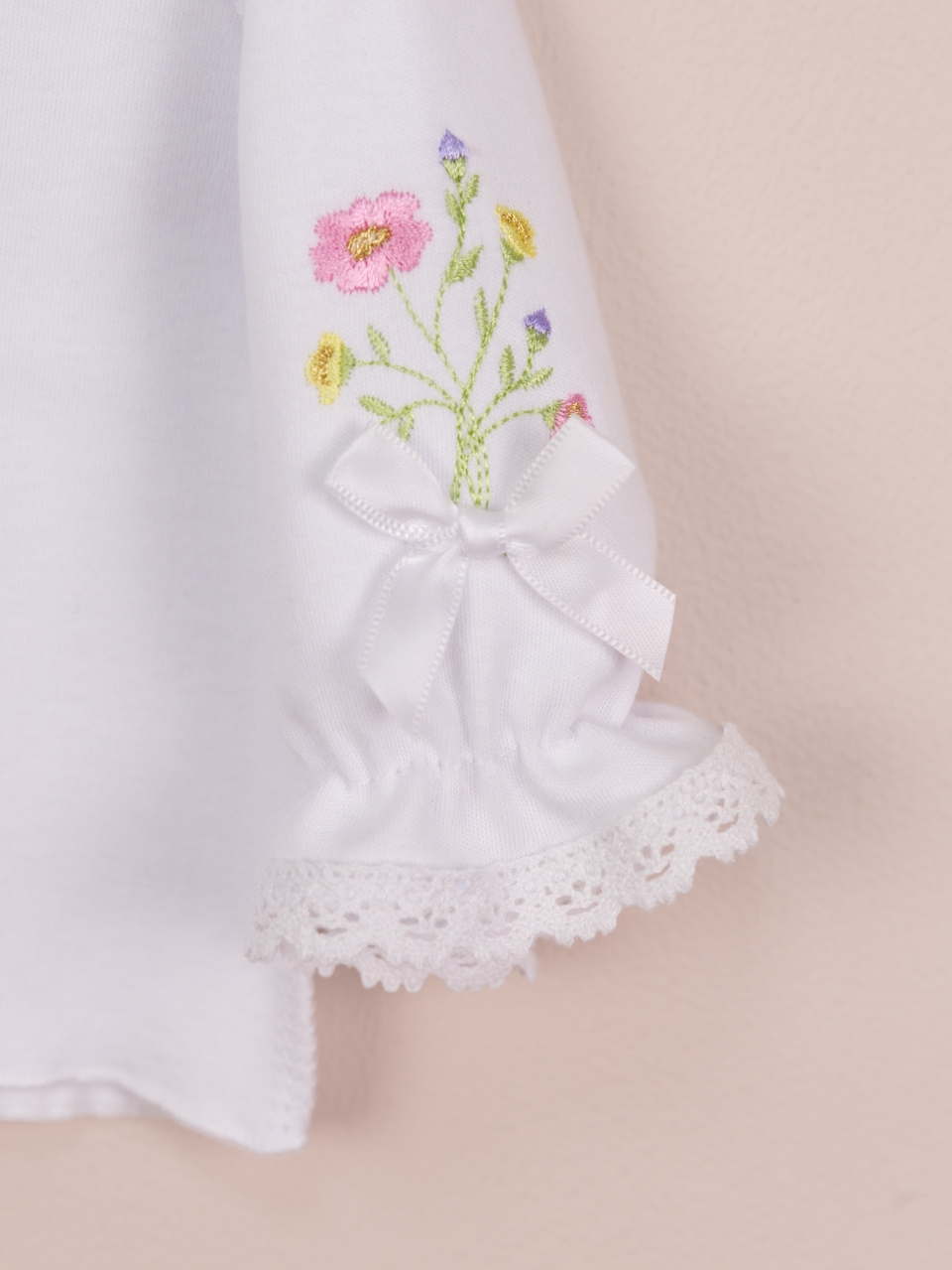 Кофточка и ползунки с чепчиком Baby boom КН161/2-И Вышивка белый - фото 2